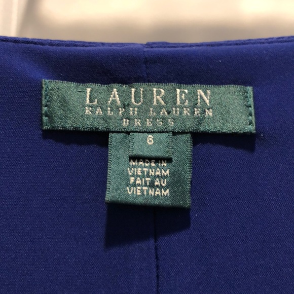 Ralph Lauren Sz: 6, Blue Cow Neck Dress - Picture 3 of 3